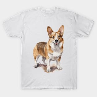 Welsh Corgi Watercolor Style T-Shirt